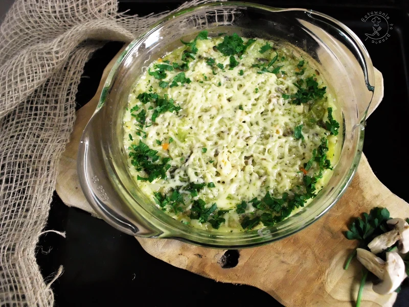 Risotto Z Piekarnika Z Pieczarkami, Brokułem I Kurczakiem