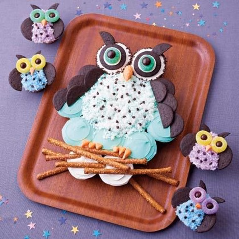 Sowa z muffinków