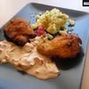 Pieczone udka z kurczaka w białym sosie ze świeżego chilli