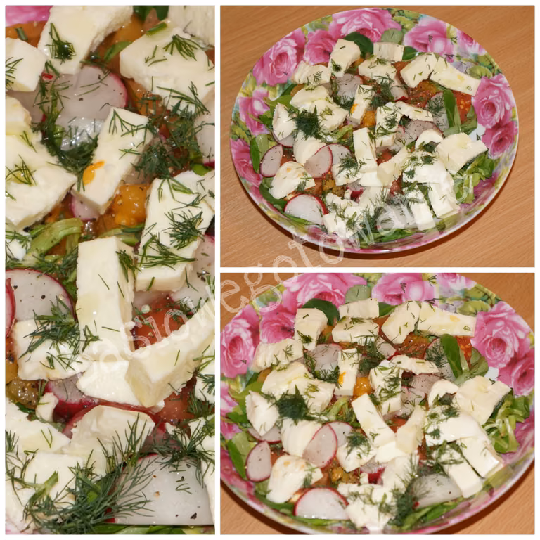 Lekka sałatka z mozzarella.