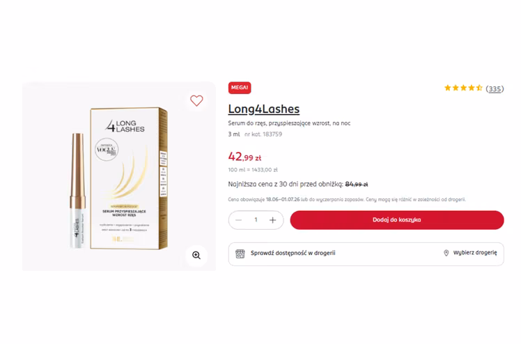 Zdjęcie Po tym kultowym serum rzęsy bosko się zagęszczą i wydłużą! Rossmann zaszalał i sprzedaje je aż o 42 zł taniej #1