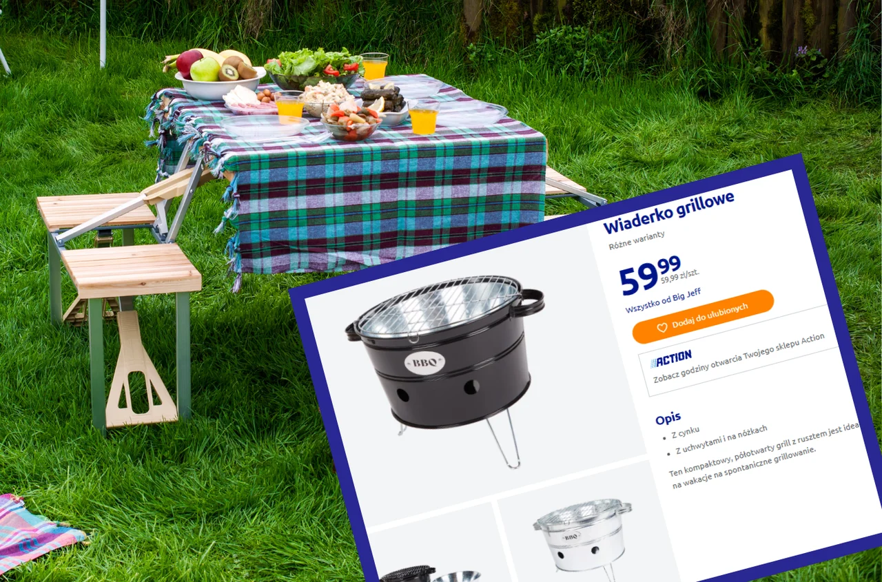 Mały grill, wielkie możliwości! Hit sezonu z Action za 59 zł, który rozkręci każde spotkanie w plenerze