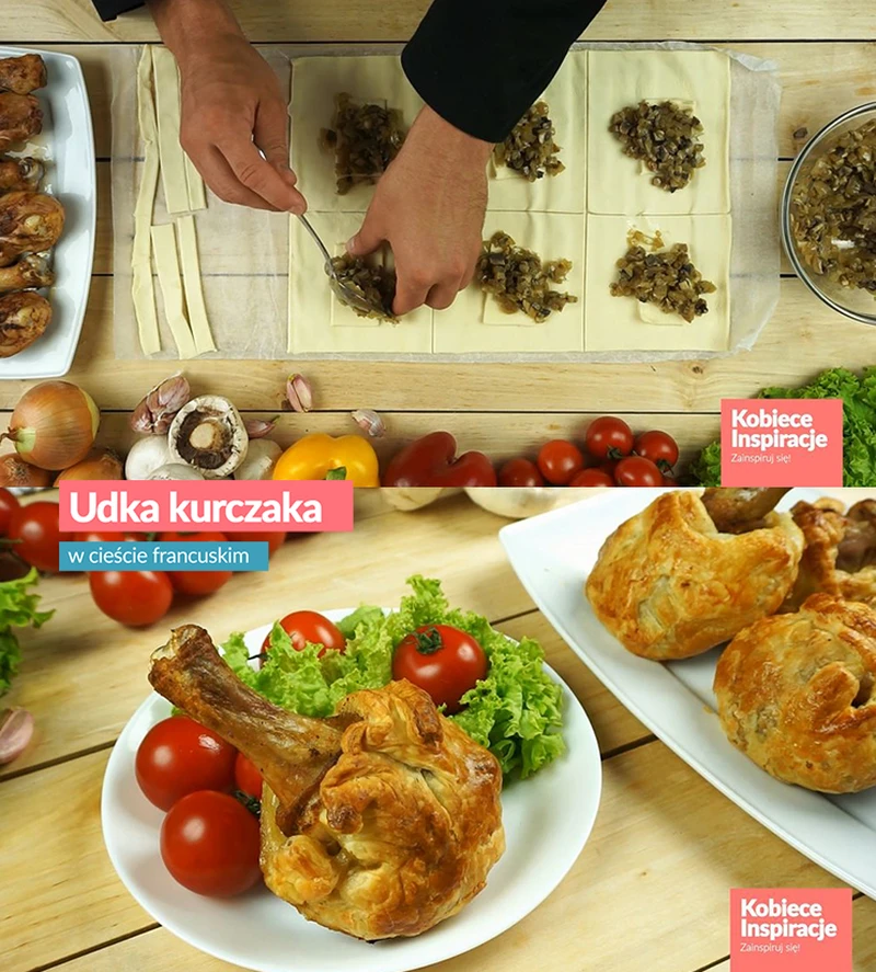 Udka kurczaka w cieście francuskim