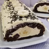 Rolada z kremem waniliowym i bananami