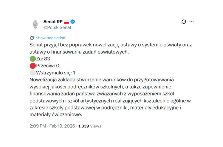 Zdjęcie Nawet 396 zł na ucznia! Od kwietnia wyższe kwoty dofinansowań podręczników dla szkół - Senat przyjął projekt #1