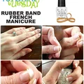 Francuski manicure z gumkami recepturkami