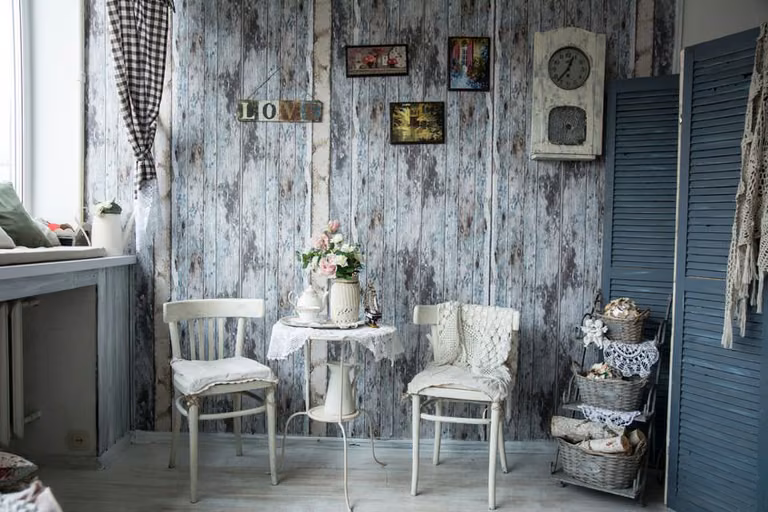 Salon w stylu rustykalnym