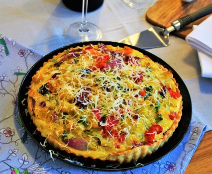 wtorek, 6 października 2020 Pikantny quiche z dyni, papryki i czerwonej cebuli