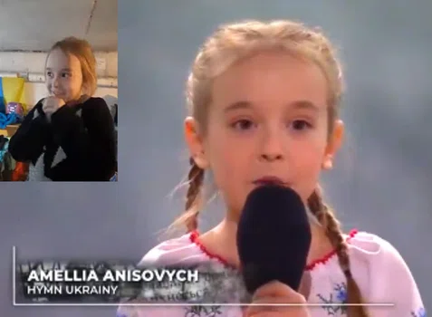 Jej występ wzruszył miliony Polaków. 7-letnia Amelia zaśpiewała hymn Ukrainy w Łodzi