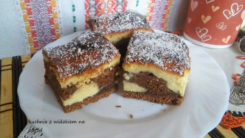 Murzynek z serem. Ciasto czekoladowo serowe. Sernik izaura.