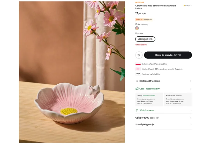 Zdjęcie Te miski z Sinsay za 17 zł to hit na Wielkanocny stół! Kształt kwiatka i figurka 3D robią uroczy efekt - świetne na jajka i sałatkę #1