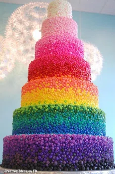 Tęczowy tort weselny :)