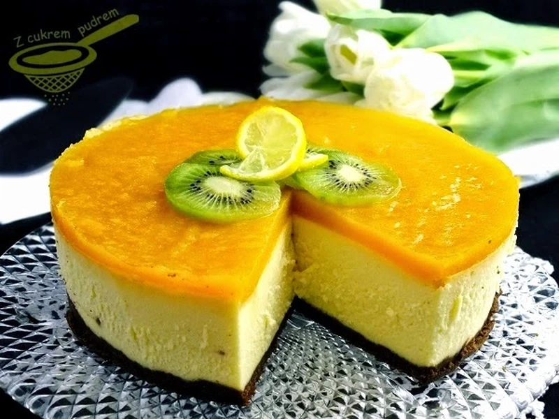 sernik z mascarpone "Brzoskwiniowe lustro"