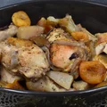 Pieczone udka z gruszkami