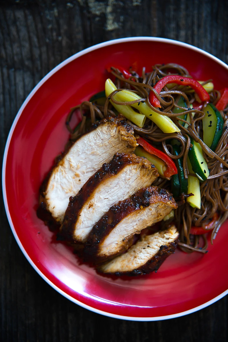 Makaron soba z indykiem