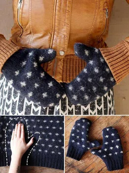 Rękawiczki ze starego swetra