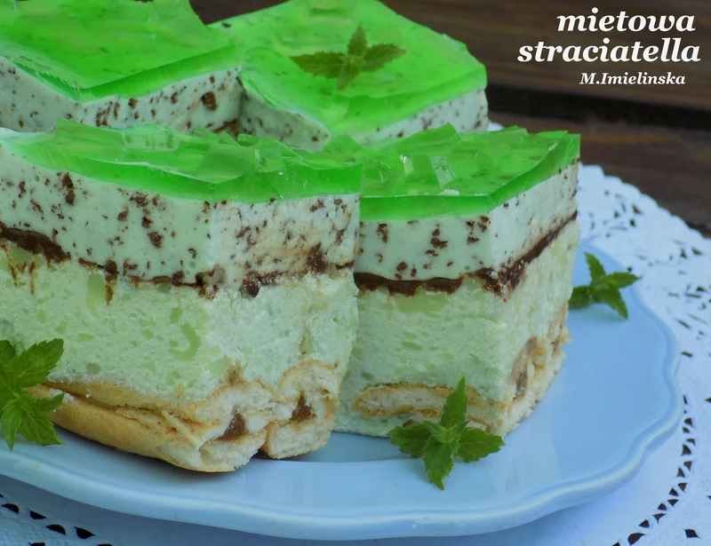 miętowa straciatella- ciasto bez pieczenia