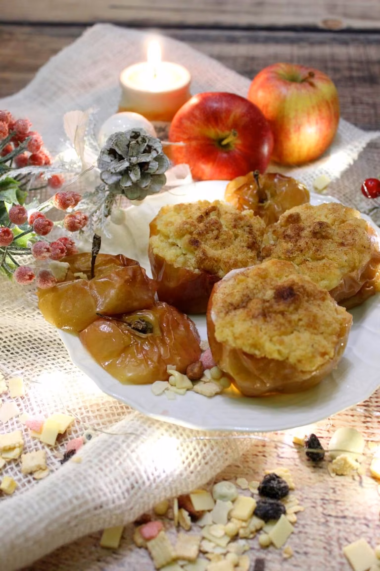 Pieczone jabłka z kruszonką