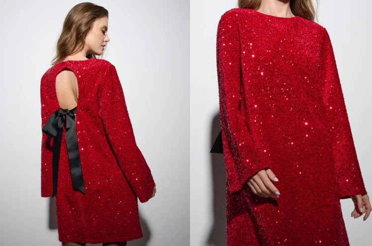 Zdjęcie Te sukienki z Sinsay za 56 zł to petarda na Święta i Sylwestra! Dekolt na plecach i kokarda robią robotę - krój dla każdej sylwetki #3