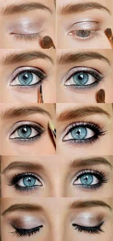 Makijaż podkreślający niebieskie oczy