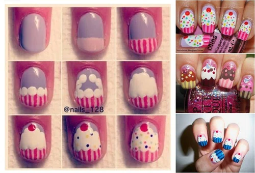 Słodkie babeczki - paznokcie