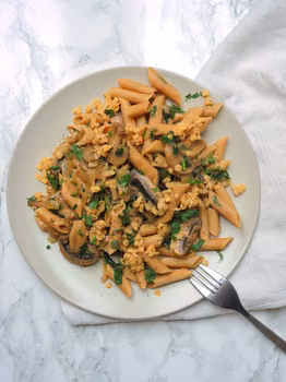 Pasta z Grzybami i Soczewicą