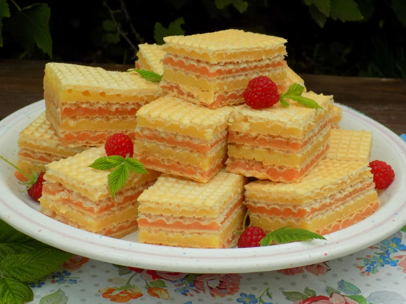 wafle z galaretką