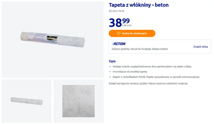 Zdjęcie Ta tapeta z Action za 39 zł to hit do salonu! Jest super mocna, modny efekt betonu bez pęcherzyków i plam z kleju #1