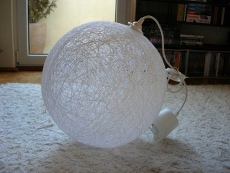 HANDMADE BIALO SNIEZNA KULA - LAMPA SREDNICA 60CM