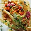 Makaron lasagne z pieczoną dynią i sosem z serem gorgonzola