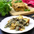 BABKA ZIEMNIACZANA Z SOSEM PIECZARKOWYM