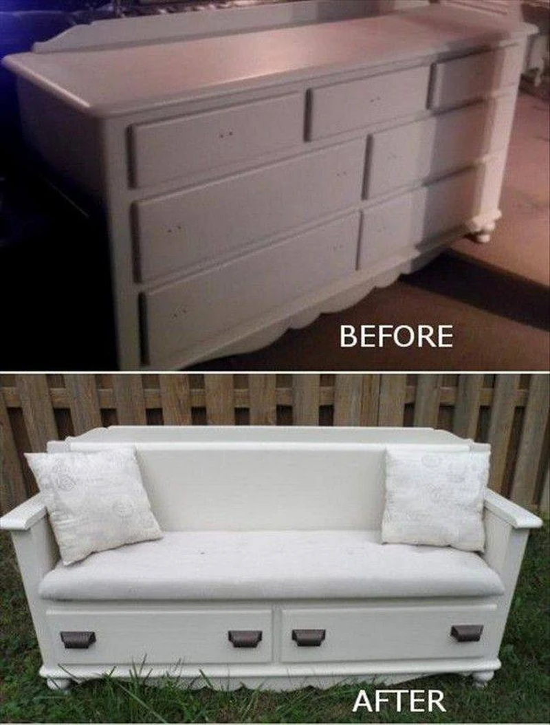Sofa z starej komody