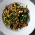 Kaszotto ze szpinakiem, pieczarkami i kurczakiem