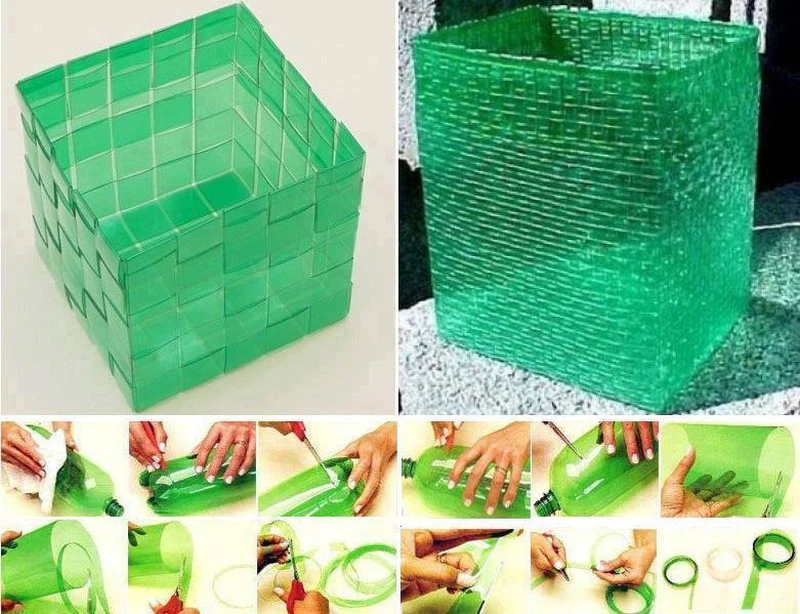 Pełny recykling - kosz z butelek