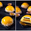 Sernikowe entremets z mango i marakują