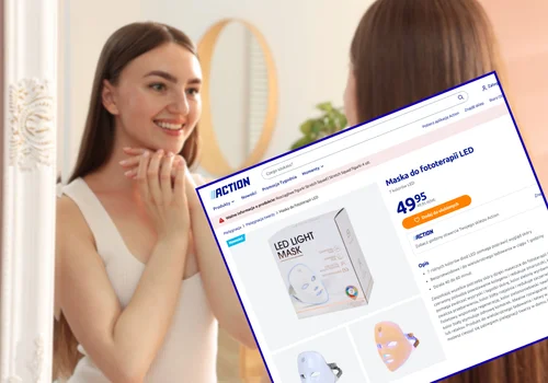 Ta maska ze światłem LED do twarzy robi furorę wśród kobiet! Aż 7 trybów, bez kabla - w Action za jedyne 49 zł