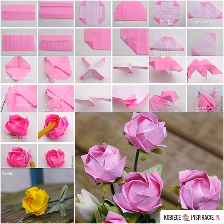 Origami róże