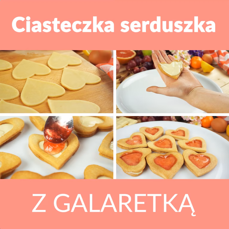 Ciasteczka serduszka z galaretką