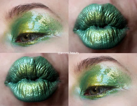 Zielony Mokry Makijaż