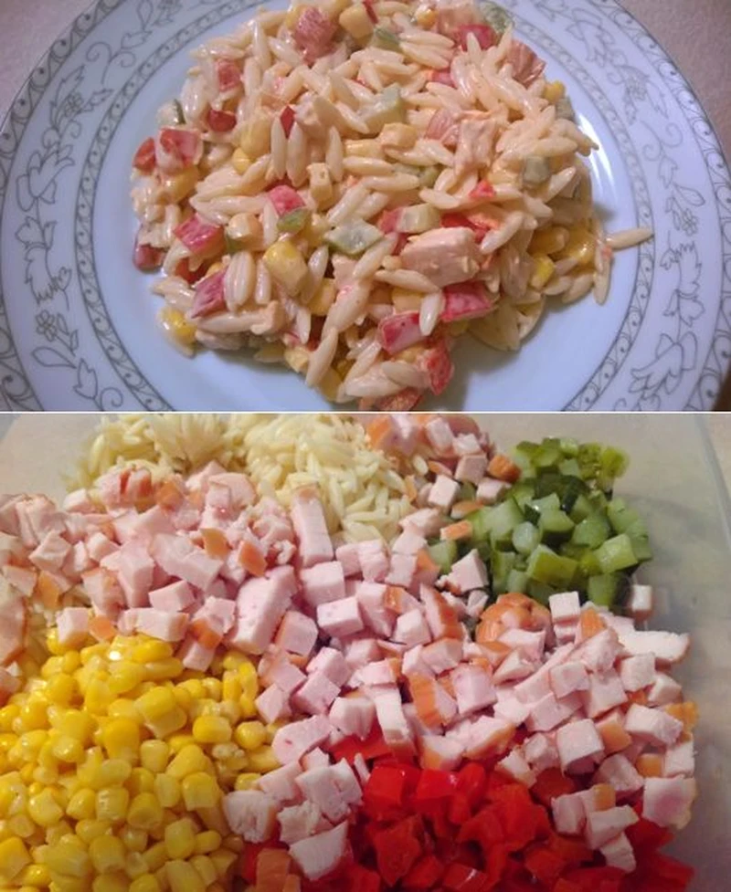 Prosta sałatka z makaronem