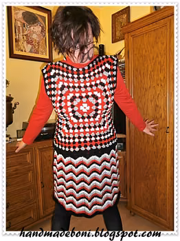 Granny square - kwadraty babuni i sukienka -bezrękawnik.  Krok po  kroku:-)