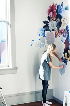 Naklejane kwiaty na ścianę