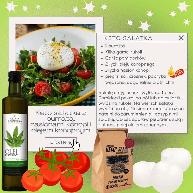 Sałatka Keto z olejem konopnym