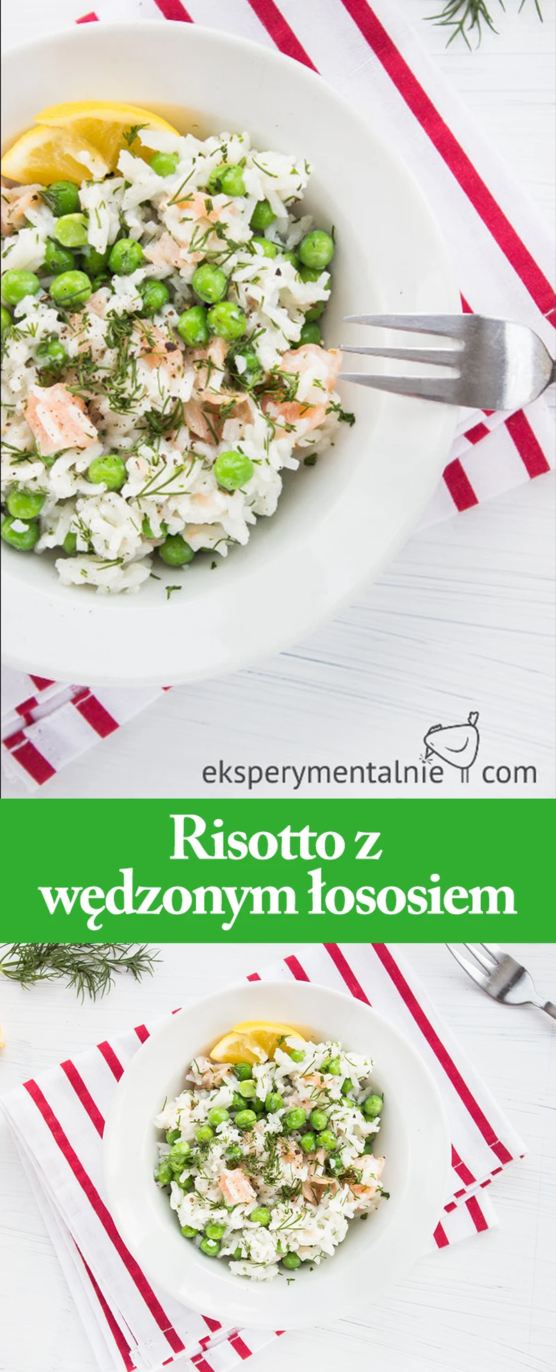 Risotto z łososiem i groszkiem