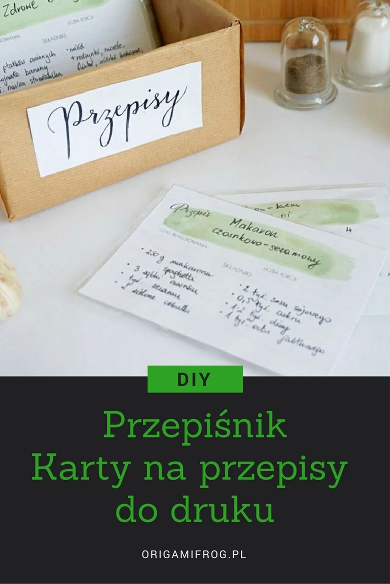 DIY Przepiśnik + karty na przepisy do druku