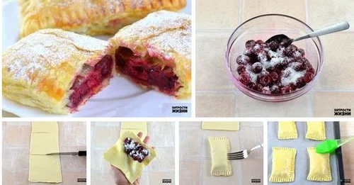 Ciasto francuskie z wiśniami