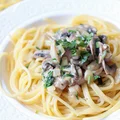Makaron z pieczarkami w sosie śmietanowym