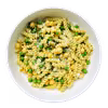 Makaron z pesto z groszkiem i cieciorką