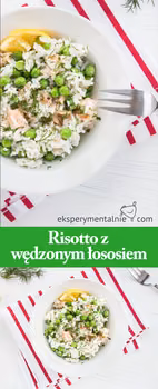 Risotto z łososiem i groszkiem