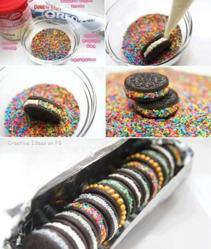 Kolorowe ciasteczka oreo :)
